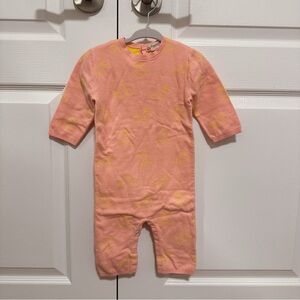 Bonpoint 💕 Pink and Yellow Footies Cozy Onesie